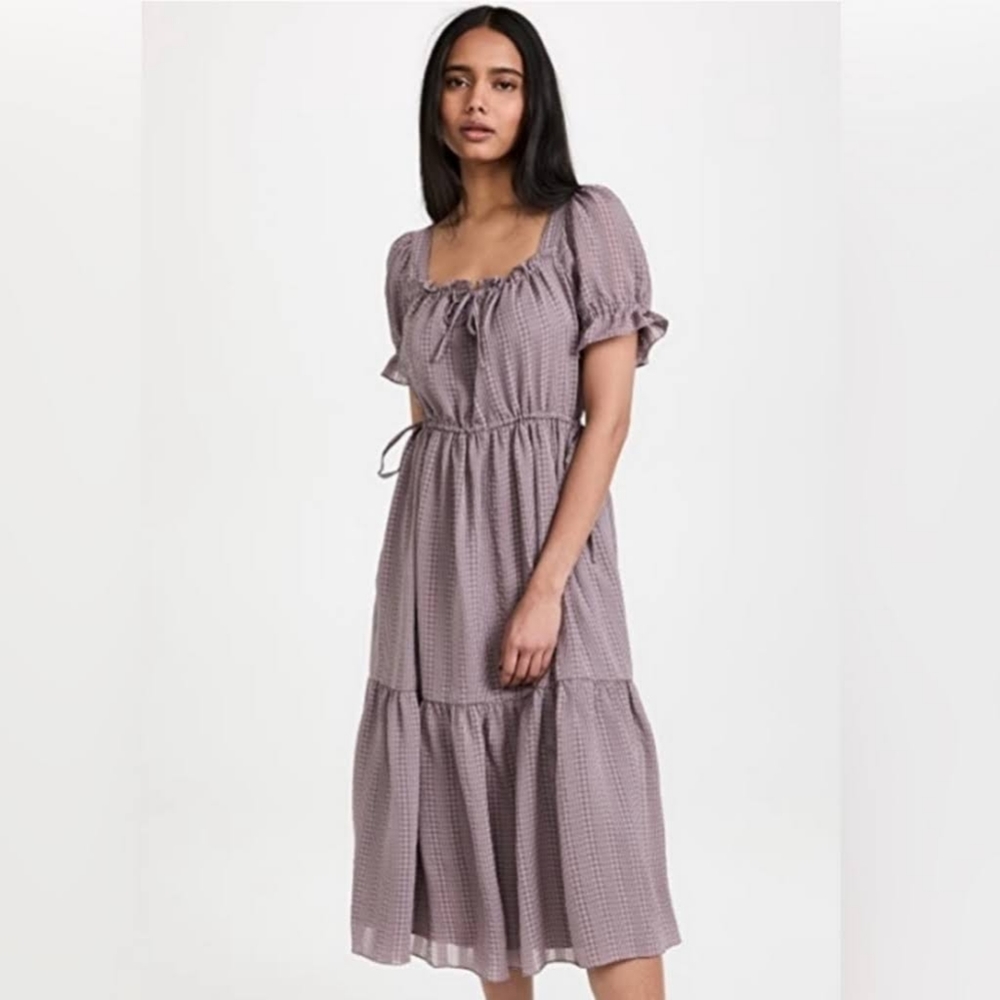 NWT Madewell mauve plaid Maxi dress XL